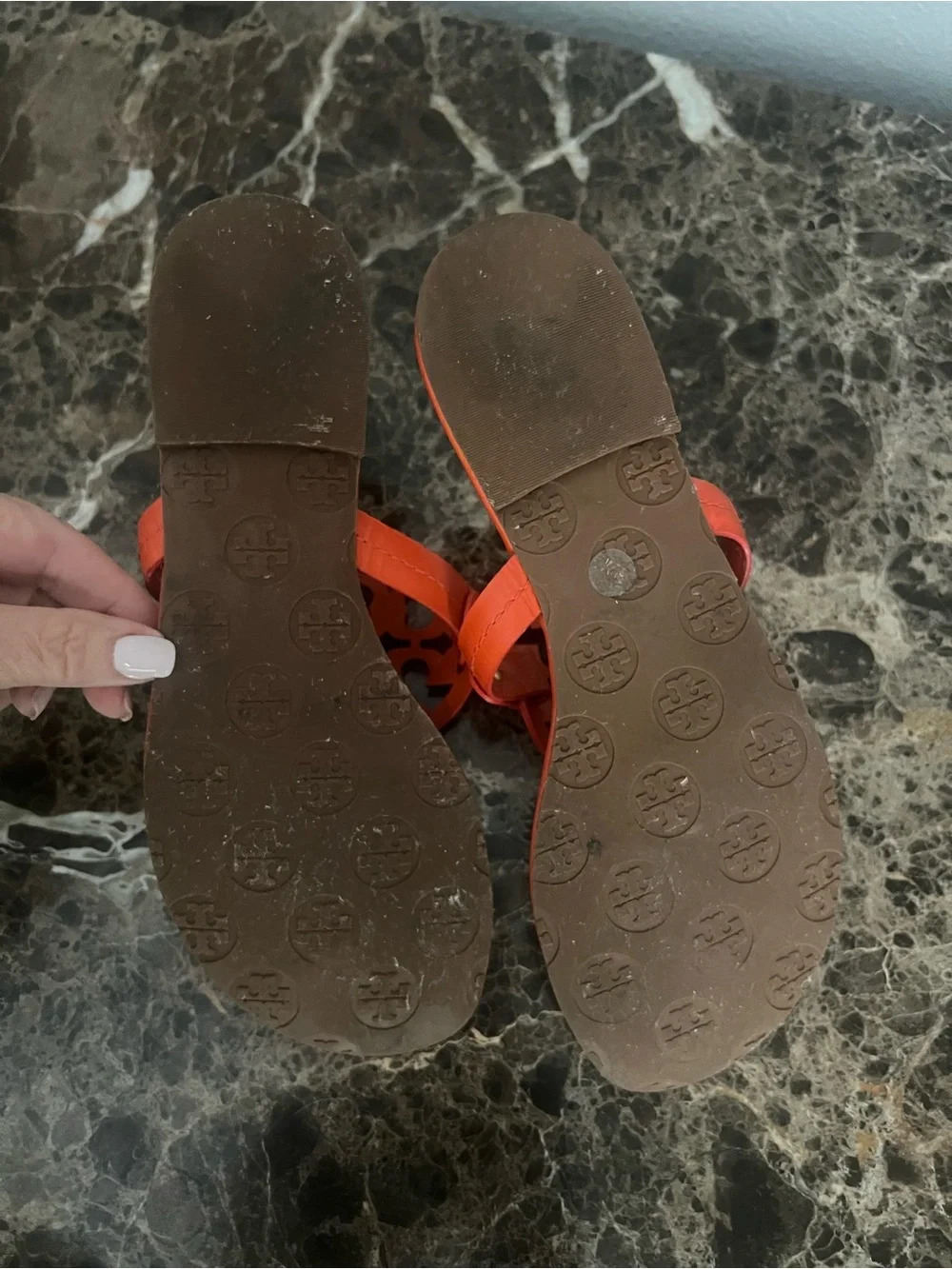 Tory Burch Orange Tiger Lilly Miller Flip Flop Sandals 6.5